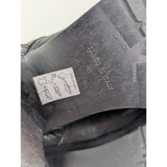 Croatian Black Ankle Combat Boots Moto Buckle Zipper Punk Goth 10M - Picture 11 of 11